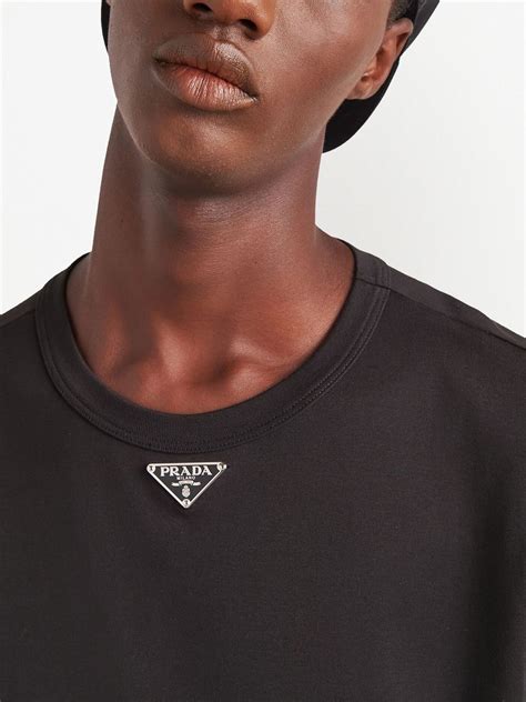 prada plaque t shirt|prada t shirt men's.